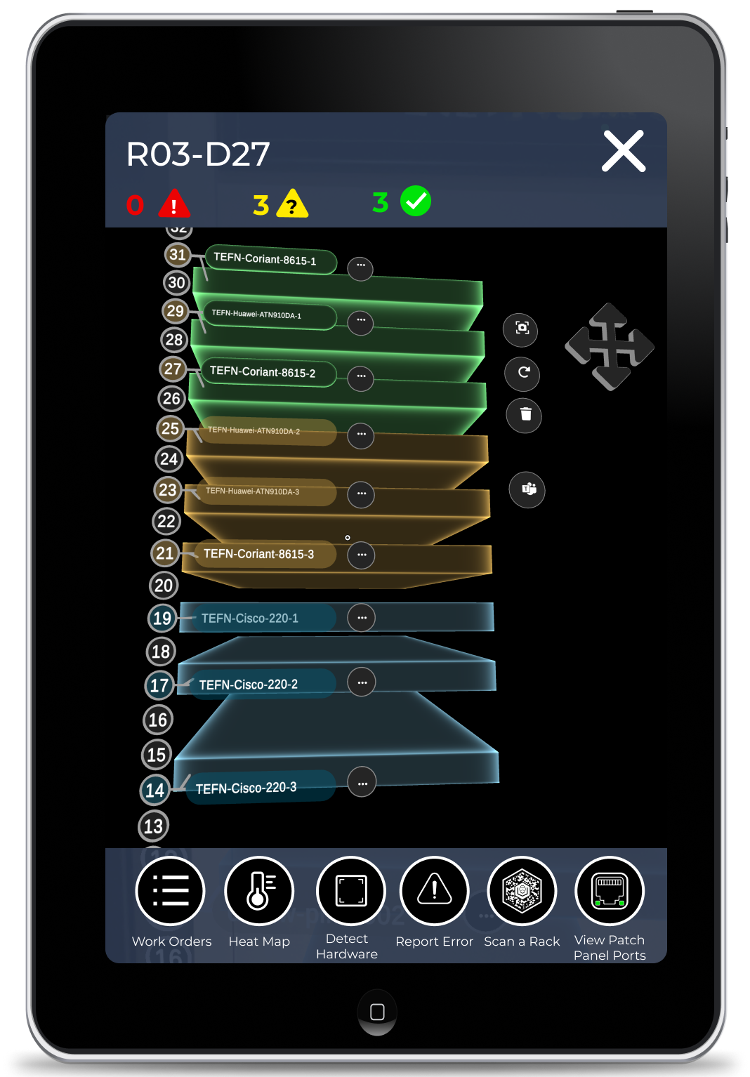 Tablet and smartphone interface showcasing real-time data for data centers